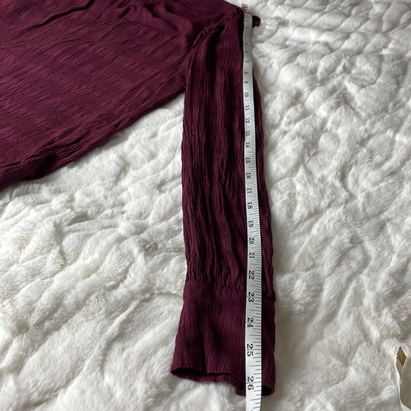 sanctuary romance size medium, maroon, long sleeve blouse - Picture 7 of 7
